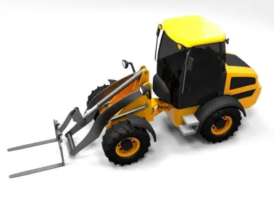JCB EXCAVATOR FORKLIFT LOWPOLY Low-poly 3D model