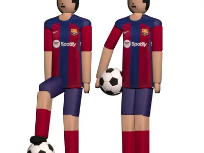 Barcelona Soccer  Football low poly 3D model