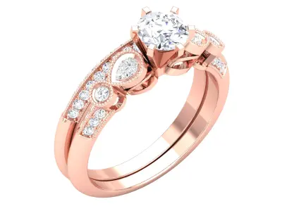 Solitaire ring model 3D print model 16
