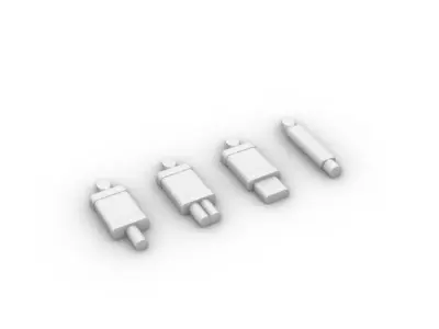 Straight Mufflers for 1-64 scale HotWheels 3D print model