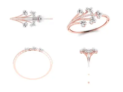 Rose Gold Diamond Woman Bracelet 3D Print Model 3D print model 13