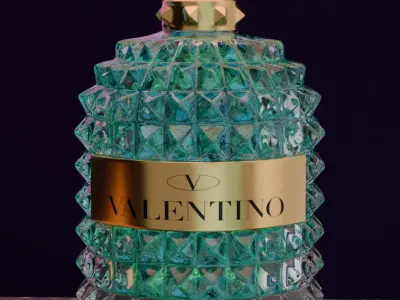 Valentino perfime turquoise 3D model product for Advertising 3D model