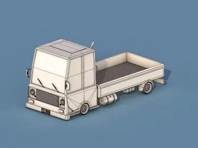 Cartoon Truck Low-poly 3D model