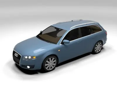 AUDI A4 2005 AVANT LOWPOLY Low-poly 3D model