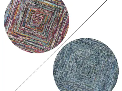 Round Rug Set 247 3D model