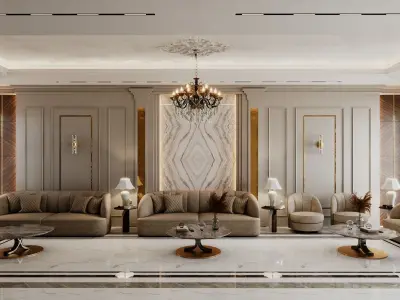 A LIVING ROOM  in classic style 3D model