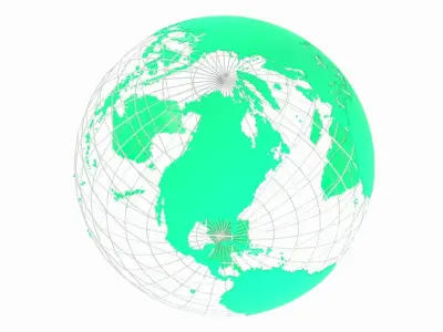 Globe News Skeleton Medium Spring Green Color 3D model