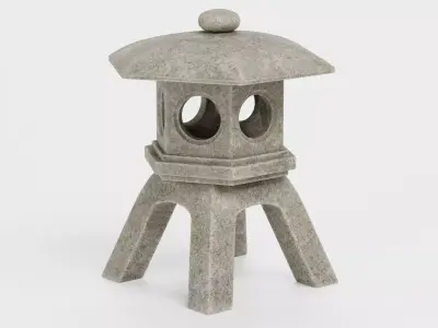 Japanese Toro Lantern Low-poly 3D model