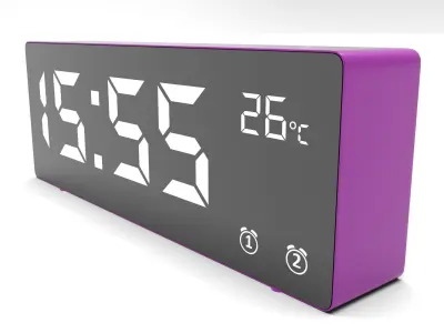 CLOCK PURPLE WHITE 3D model