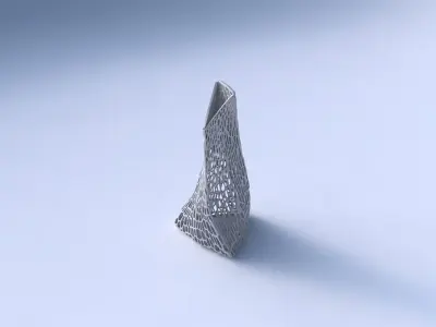 Vase twist grounded tipping triangle with dense organic latti... 3D print model