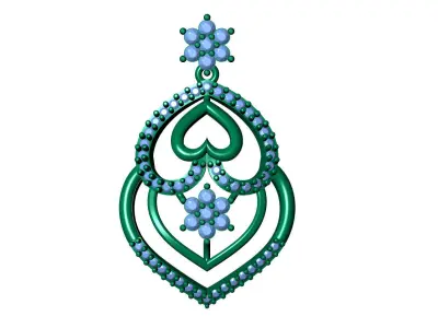 light Wight white gold diamond Earring-Nk-53ER 3D print model