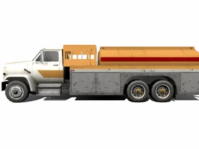 Fuel Truck Low-poly Free low-poly 3D model