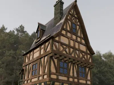 House 3D Model  Low-poly 3D model purchase