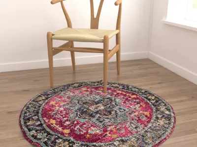 Round Rug Set 199 3D model