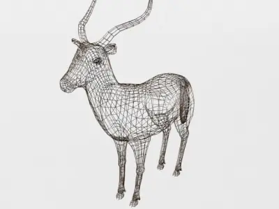 Impala antelope Low-poly 3D model