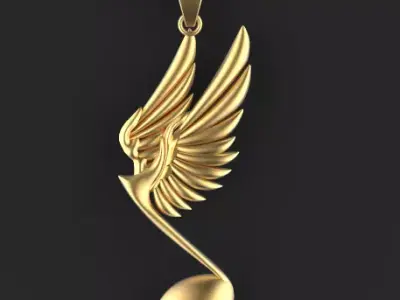 Musical Note Necklace pendant Silver Gold  Print 3D print model