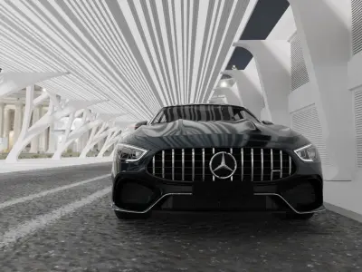 Car Track Scene 3D model