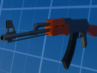 LOW POLY weapon model for games Low-poly 3D model