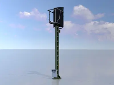 KS Railway Signal Post 4500mm Version-1 Low-poly 3D model