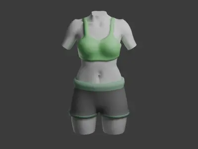 Female Sports Cloth Free low-poly 3D model