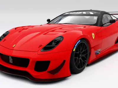 Ferrari 599XX Evolution 2011 Low-poly 3D model