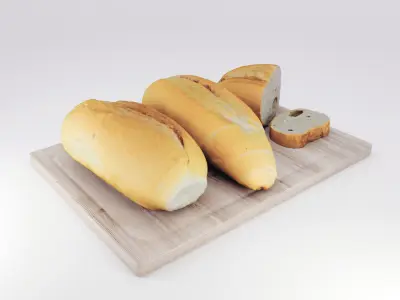 Baguette Bread 3D model