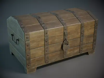 Medieval Chest PBR Low-poly 3D model