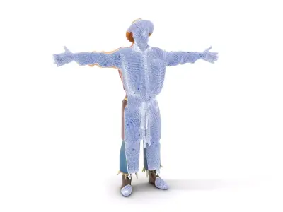 Rustic Scarecrow Model Pack for Interactive Environments Low-poly 3D model