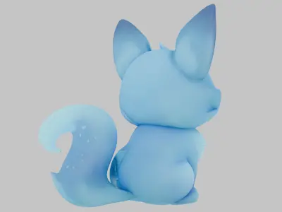 Glow FOx Pet Cute Animal Stylized Cartoon Low-poly 3D model