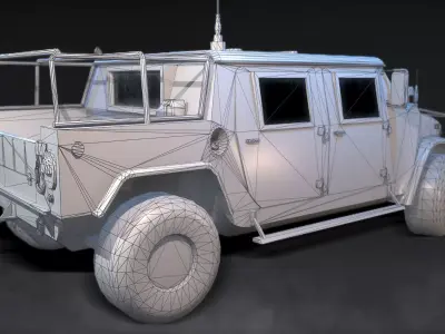 Military Tactical Vehicle - humvee style - Game Ready PBR Low-poly 3D model