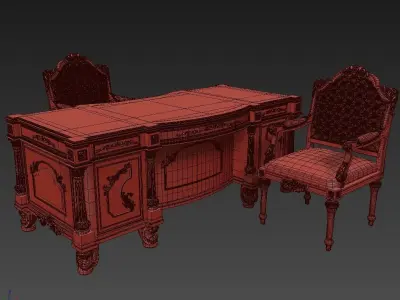 Classical Desk ArmChair 3D model