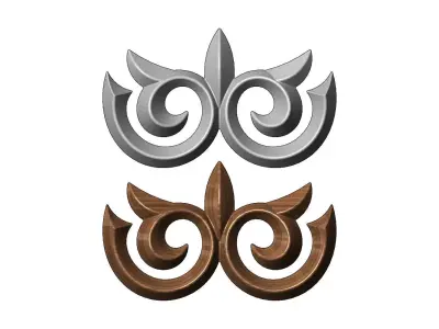 Floral decoration onlay and relief 3D print model