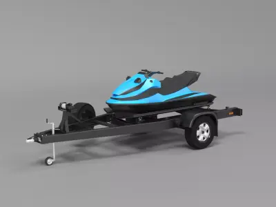 Water Scooter and Trailer 3D model