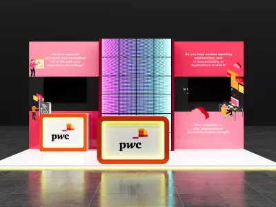 booth 6x3 open 3 side  3D model