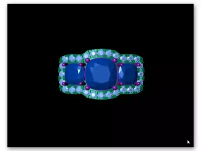 cushion fancy diamond halo micro setting jewelry ring 3D print model