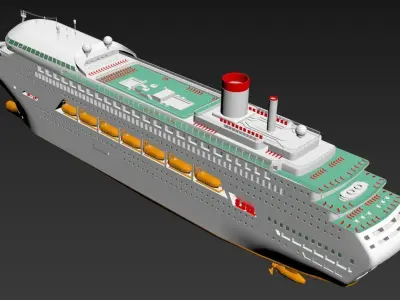 Luxury Cruise Ship 3D Model-16 Low-poly 3D model