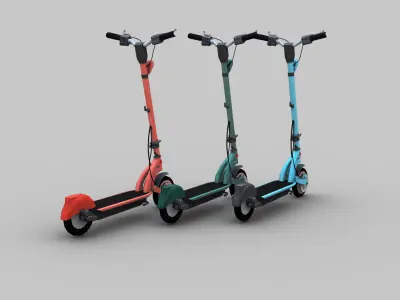 Electric Scooter Lowpoly Low-poly 3D model