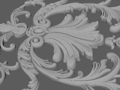 Central decor ornament for furniture 3D model 1046