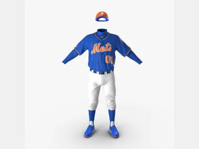 Baseball Player Outfit Mets 2 3D model