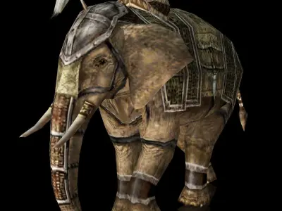 fantasy war elephant Low-poly 3D model