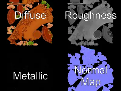 Decorative Floral Vase Model Pack Low-poly 3D model