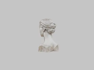 Female head Marble Statue Sculpture Low-poly 3D model