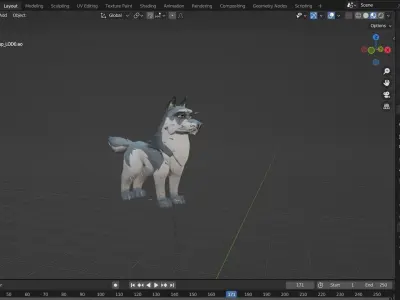 Dog  - Game Ready 3D model - UE4 Low-poly Low-poly 3D model