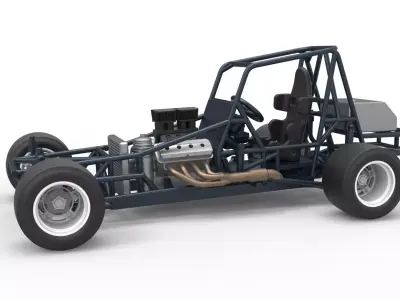 Vintage Asphalt Modified stock car Base V3 Scale 1 to 25 3D print model