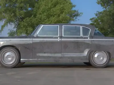 1950s Sedan Car Low-Poly PBR Low-poly 3D model