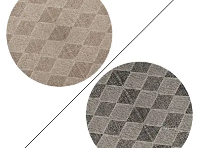 Round Rug Set 231 3D model