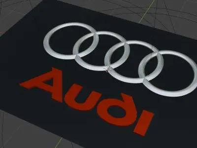 Audi Logo 3D model by nethujasasmira