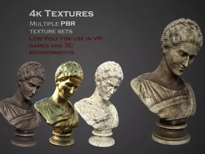 Bust of Artemis  Low-poly 3D model