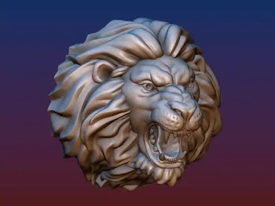 Lion Head Short Mane 3D print model