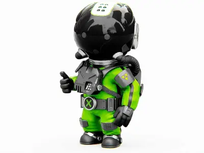 TOON ASTRONAUT K-2500 Rigged for Unreal Engine - Unity - MIXAMO  3D model